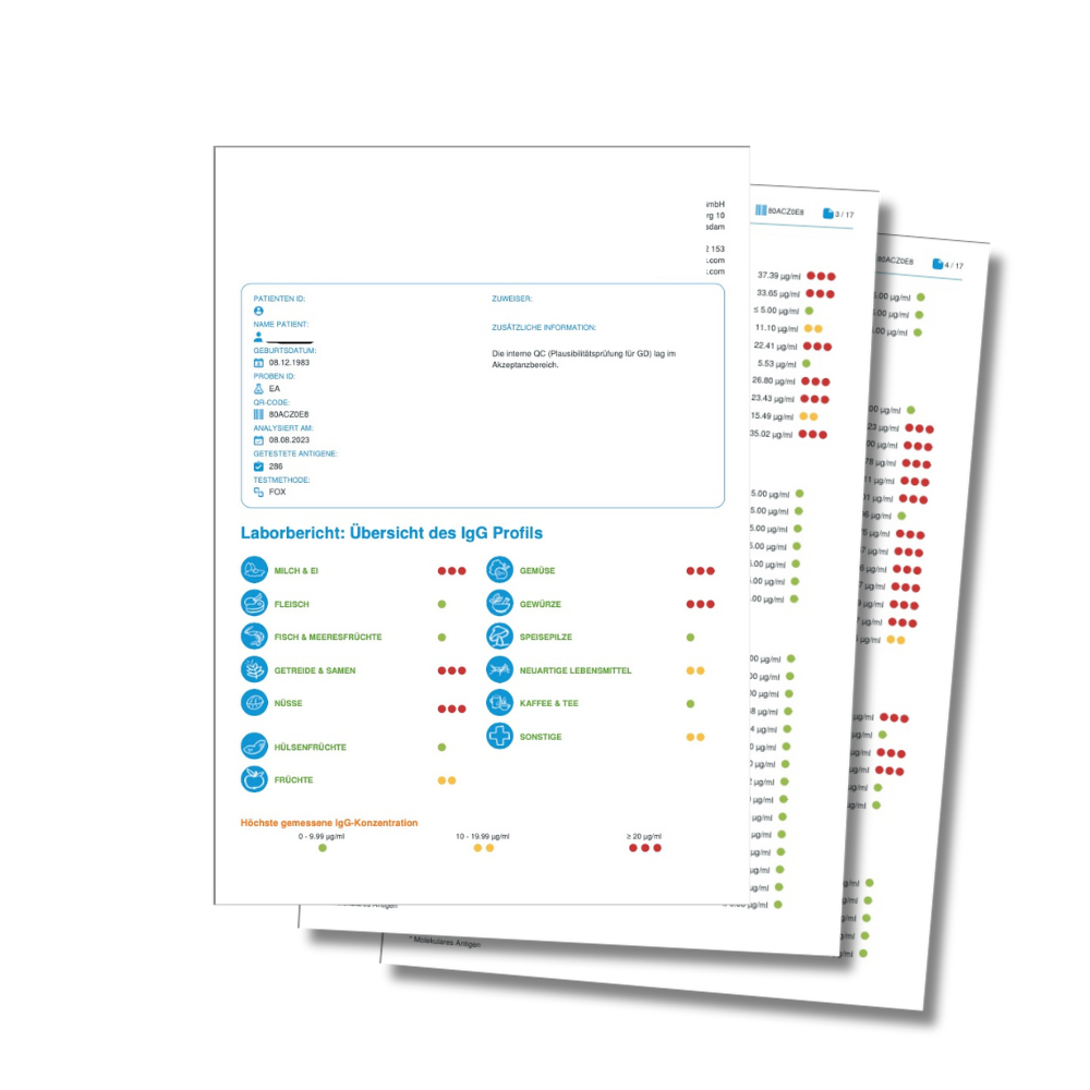 three pages of a document on a white background